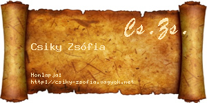 Csiky Zsófia névjegykártya